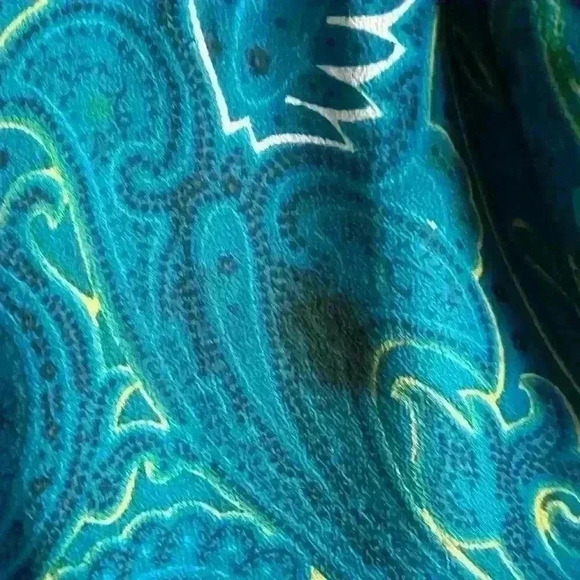 Vintage New York City Design Co Paisley Green Fairy Core Silk Tunic Medium - Picture 10 of 10